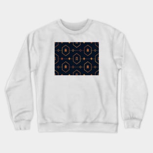 Bronze Turtle Pattern on Navy Crewneck Sweatshirt